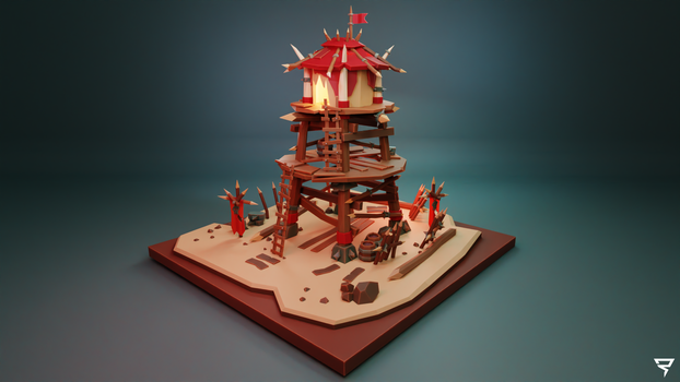 Orc Watchtower Low Poly - 3D Model