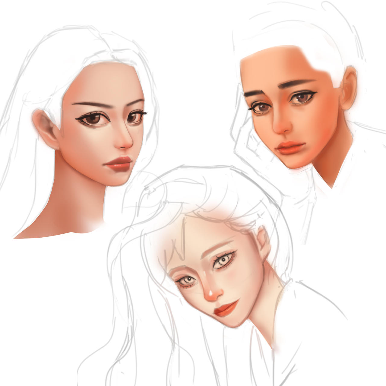 Face Study 1-3 by yoonidraw on DeviantArt
