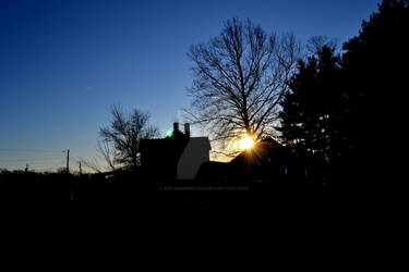 Sunset Behind House