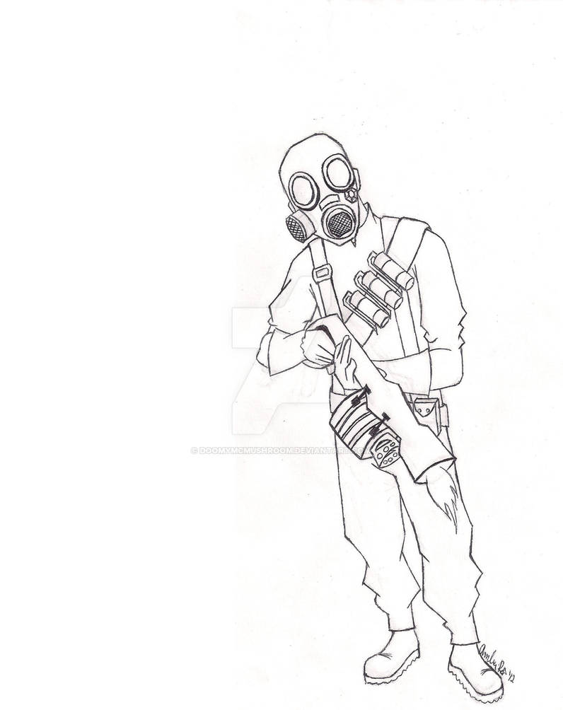 TF2 Pyro Line art--WIP by Doomymcmushroom on DeviantArt