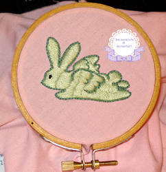 Embroidery: Flying Mint Bunny