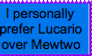 Lucario over Mewtwo Stamp
