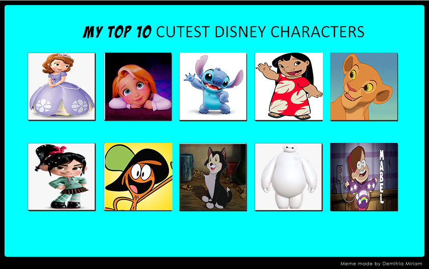 My Top 10 Cutest Disney Characters by FireMaster92 on DeviantArt