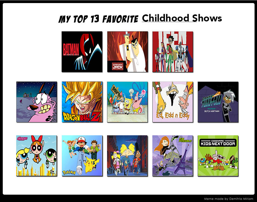 Top 13 Favorite Childhood Shows By Firemaster92 On Deviantart