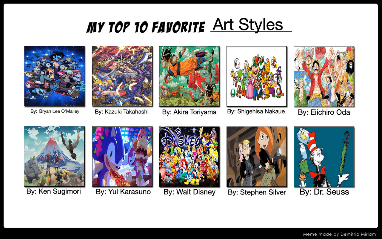 Top 10 Favorite Art Styles by FireMaster92 on DeviantArt