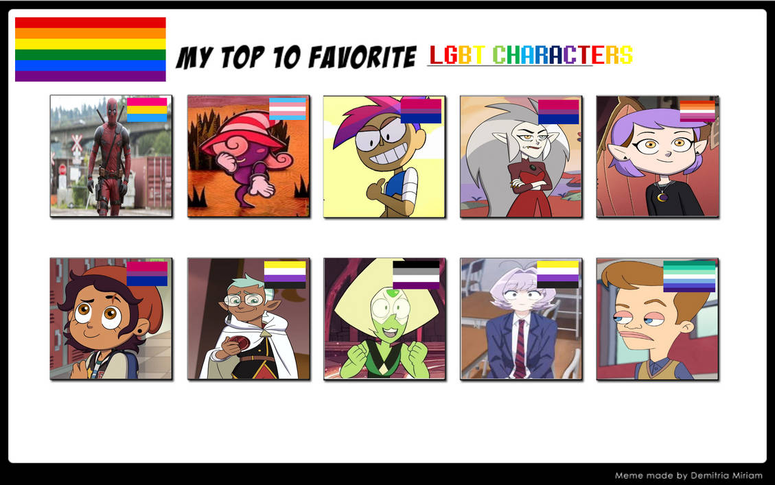 My Top 10 Favorite LGBT+ Characters by FireMaster92 on DeviantArt