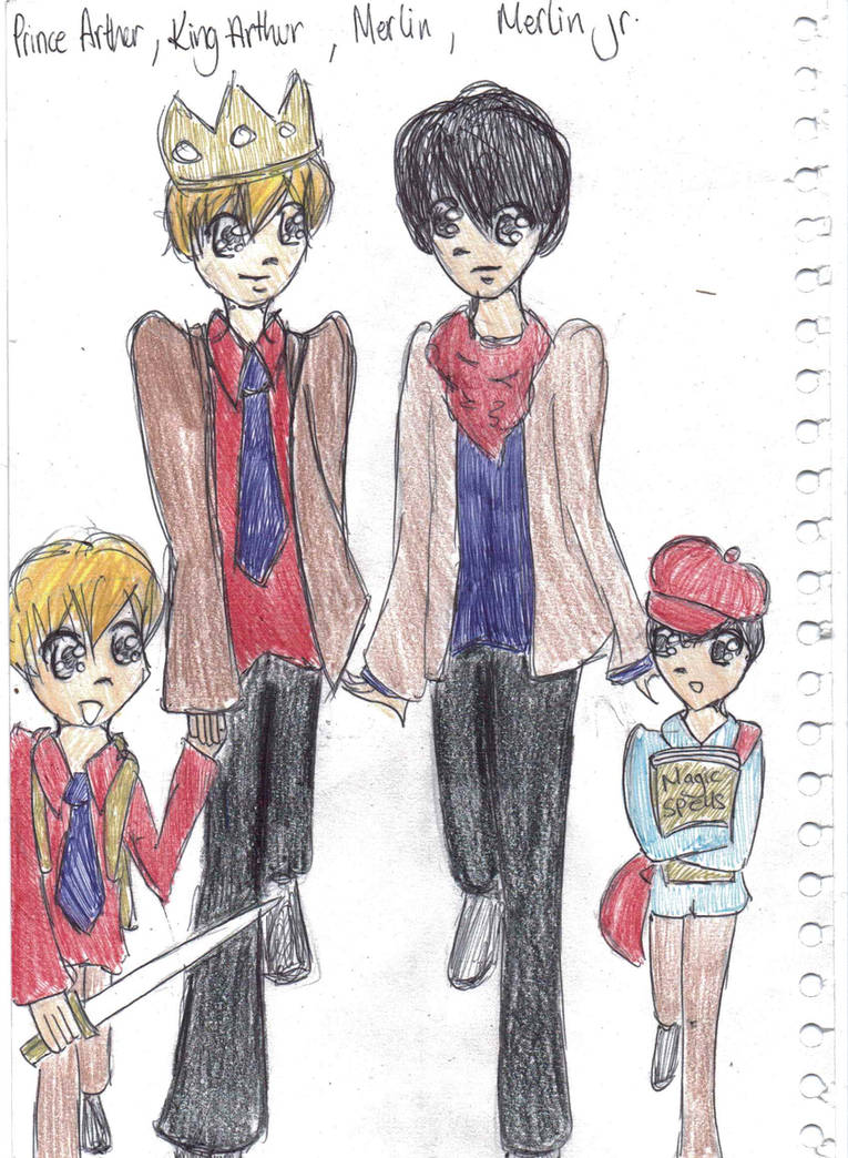 Arthur,Merlin and their sons by Roselett on DeviantArt