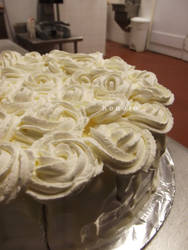 White rose wedding cake