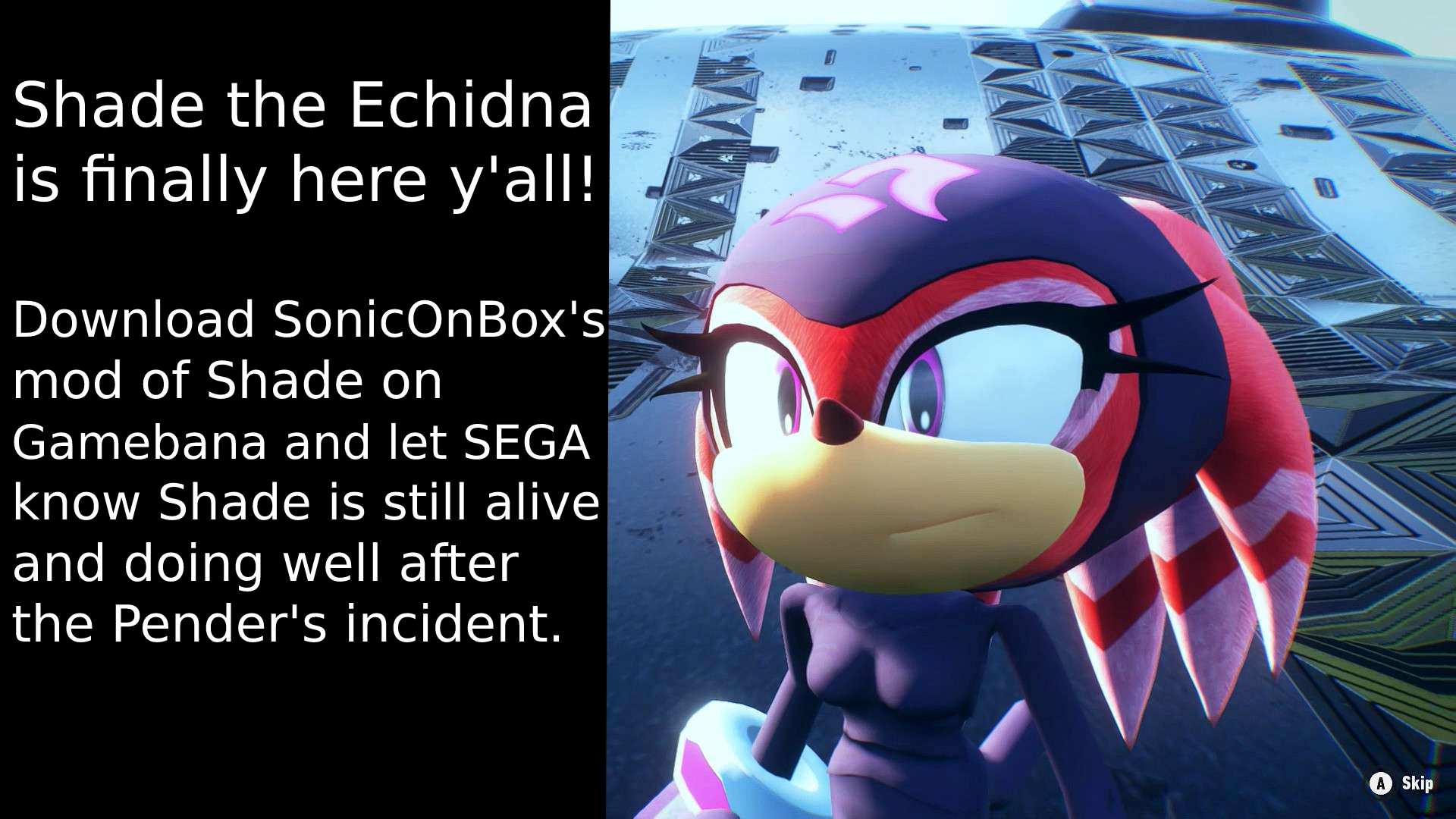 Shade the Echidna - Sonic Frontiers MOD by Titanprime1 on DeviantArt