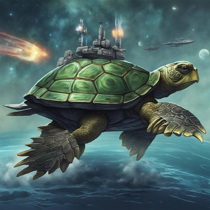 Turtle With Rocketship Turtle Space Battleship by monkeysuncle30 on DeviantArt