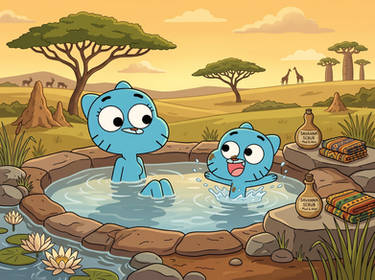 Gumball And Nicole Bath In Africa