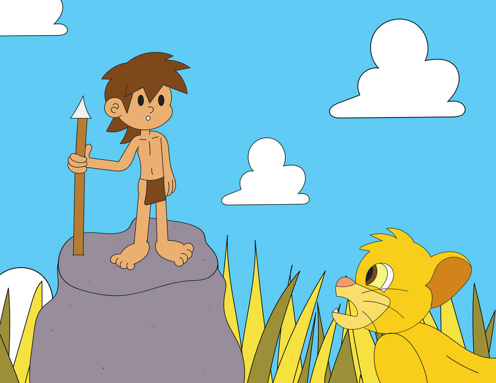 Simba meets a human by Oogtar-Drawz on DeviantArt