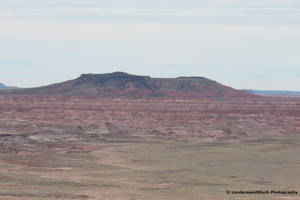 Painted desert hills from afar