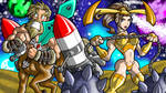 Rocket Centaur and Space Valkyrie- April by Jagarnot