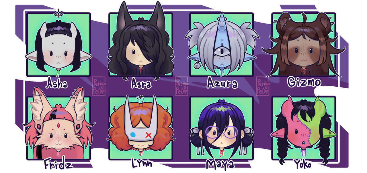 Oc Head Accessory All my OCs heads!! by perigopeixe on DeviantArt