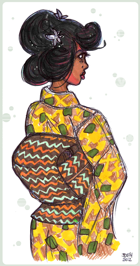 WAFRICA-African Kimono sketch