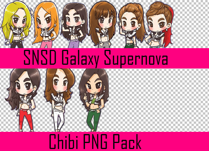 SNSD Galaxy Supernova Chibi Png Pack