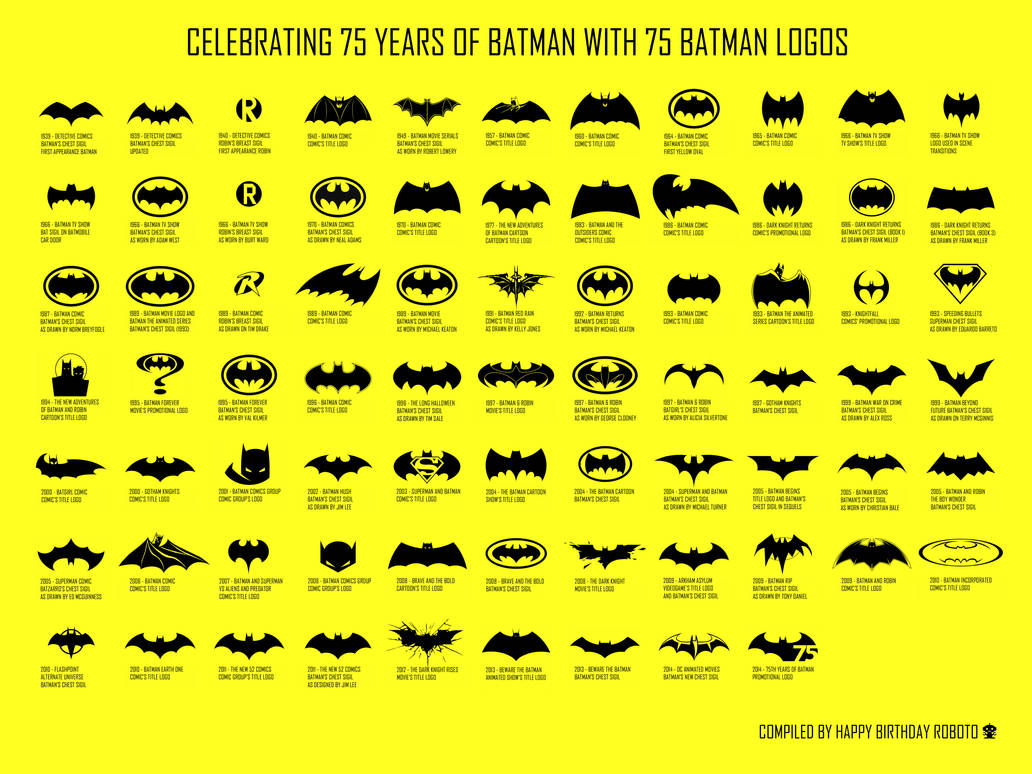 75 Years of Batman Logos by TheDorkKnightReturns