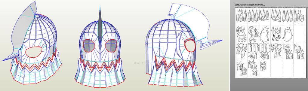 Undyne Helmet - Undertale Papercraft by KaiserLee on DeviantArt