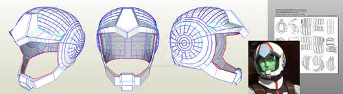 Gundam Pilot Earth Federation Helmet Papercraft