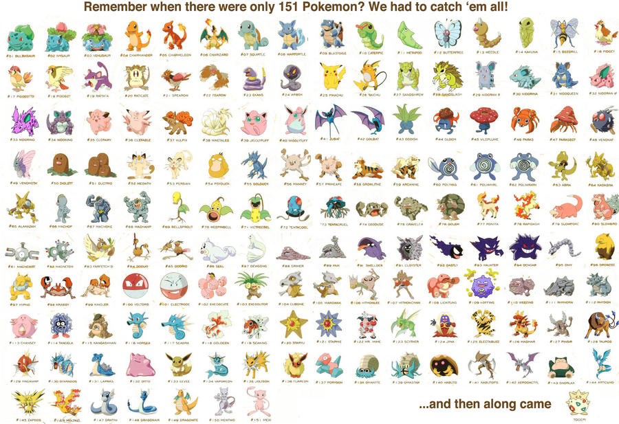 Remember when we only had 151 Pokemon? by WileE2005 on DeviantArt