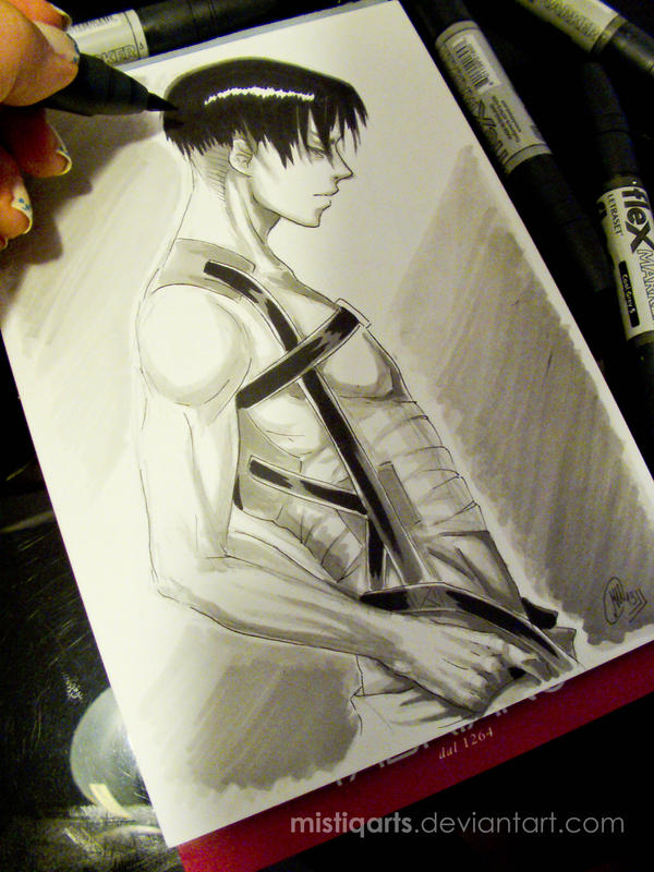 Shirtless Levi by Mistiqarts on DeviantArt