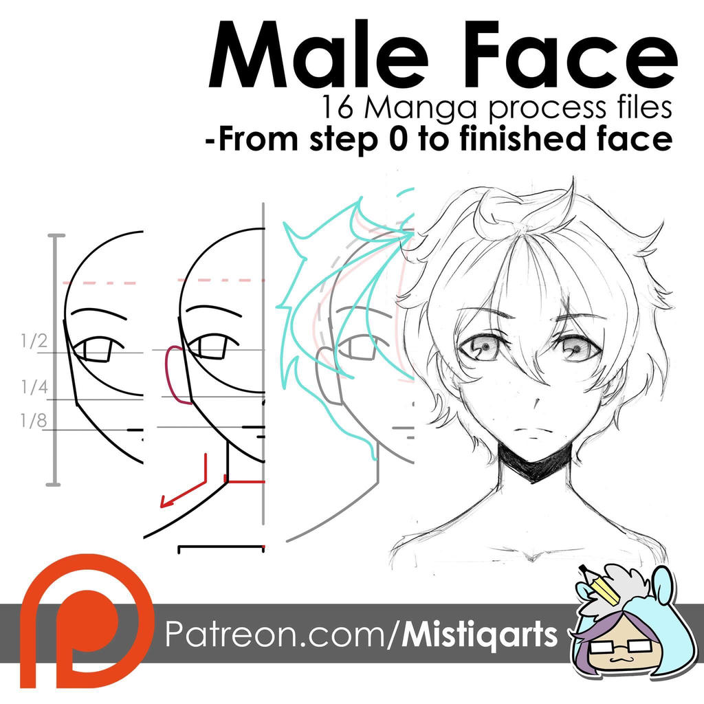 How to draw Male face FREE VIDEO+ work files by Mistiqarts on DeviantArt