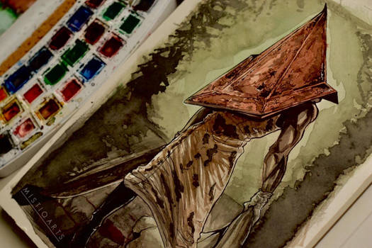 Pyramid Head Watercolor Art