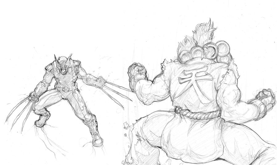 MvC 3: Akuma n Wolvie WIP