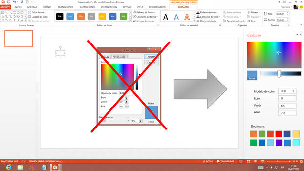 Panel de Colores (Office 2013)