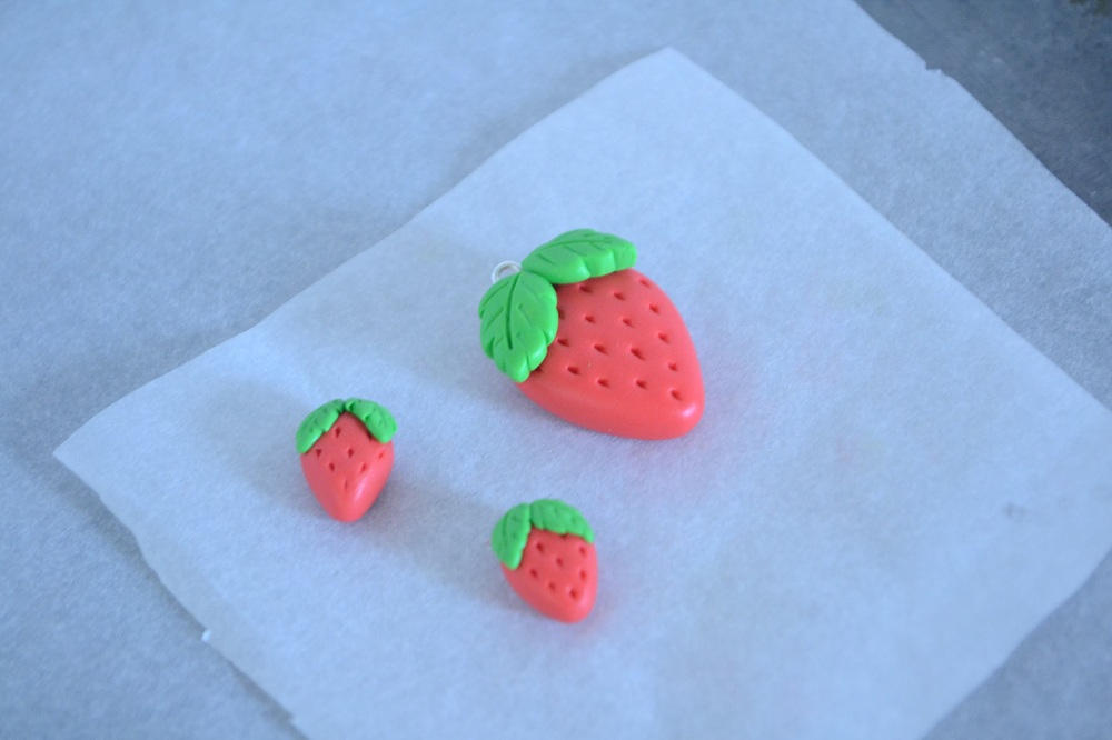 Polymer Clay Strawberry Animal Charms 