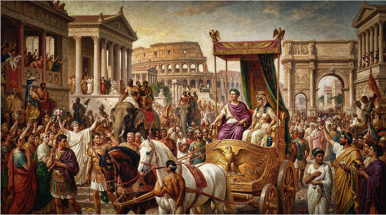 Julie's Chaser Rome Ritual Julius Caesar and Cleopatra Entering Rome. Classic by nwrem50 on DeviantArt
