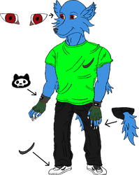 Blue Wolf Dude Dot PNG