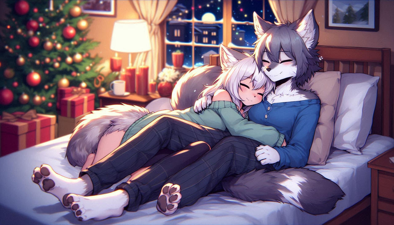 COMMUTION furry and neko sleep by griphon46 on DeviantArt