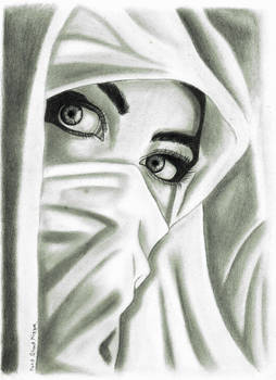 Girl in Hijab drawing by Mohd Shad Mirza