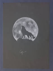 Howling on the moon \Inverte drawing