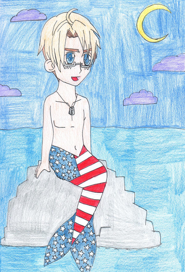 Mermaid!Hetalia - America