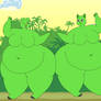 Helen and Jolene as bad piggies