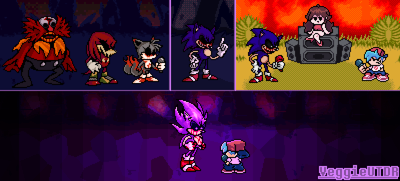 Fnf vs sonic exe v2 5 logo pixel art