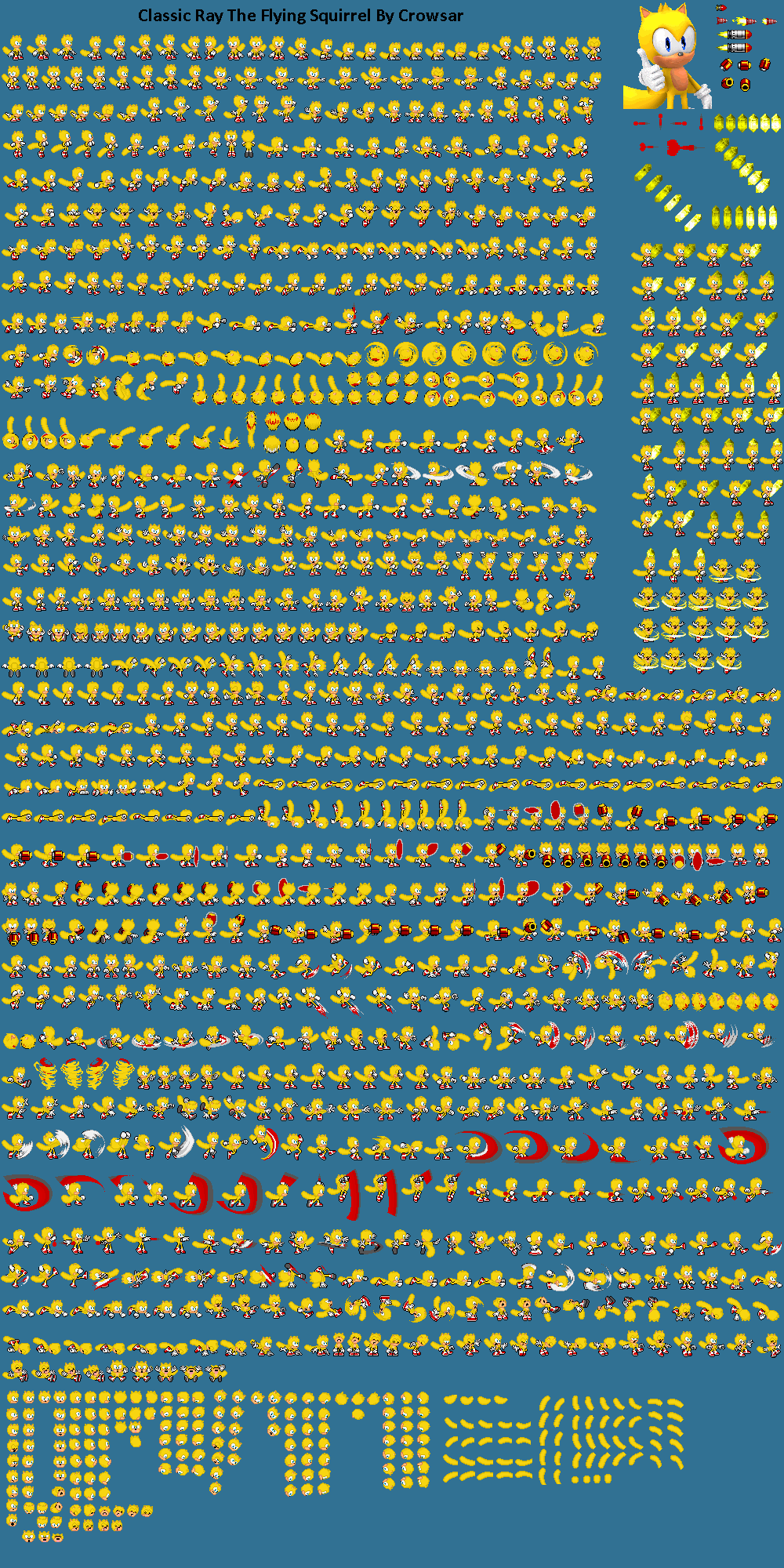 Classic Ray Sprite Full Sheet by CrowSar on DeviantArt