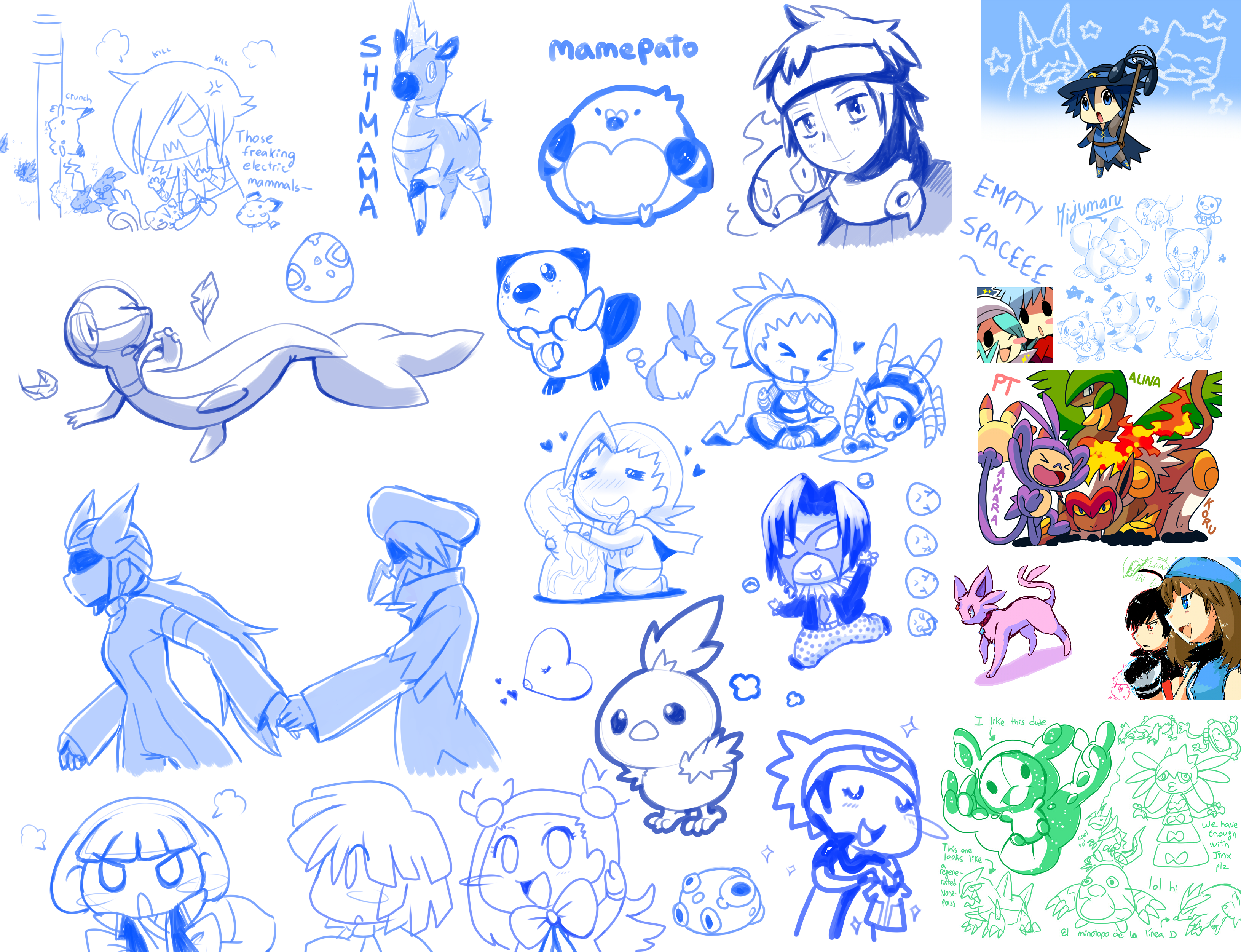 Poke-doodles. LOTS OF THEM