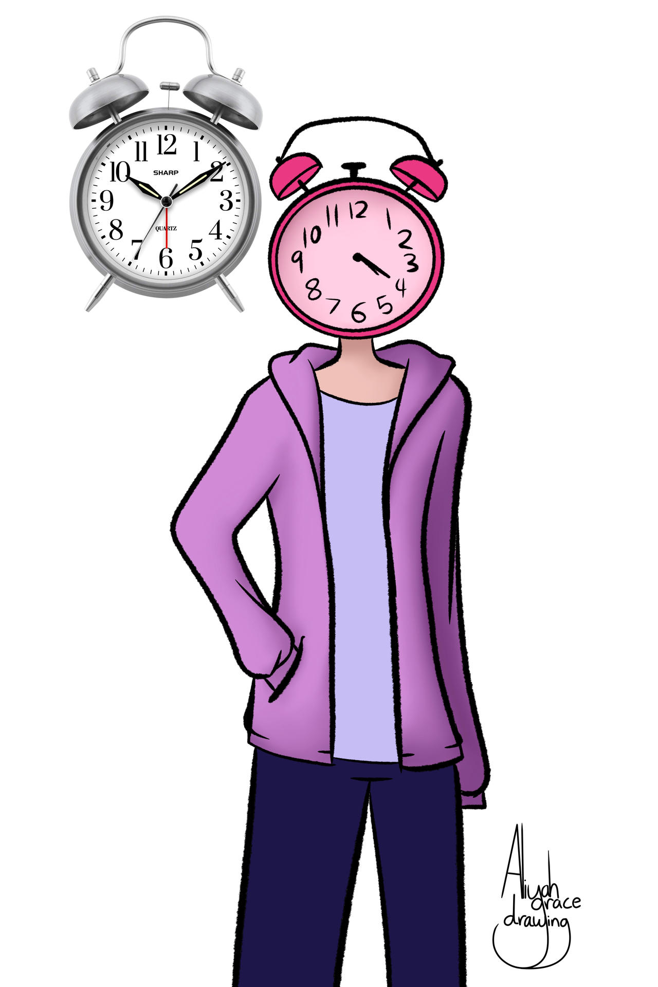 Clock lady by Aliyahgracedrawing on DeviantArt