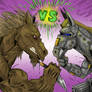killer horseman vs. cyber donkey.