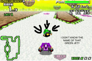 An unknown, green jet.