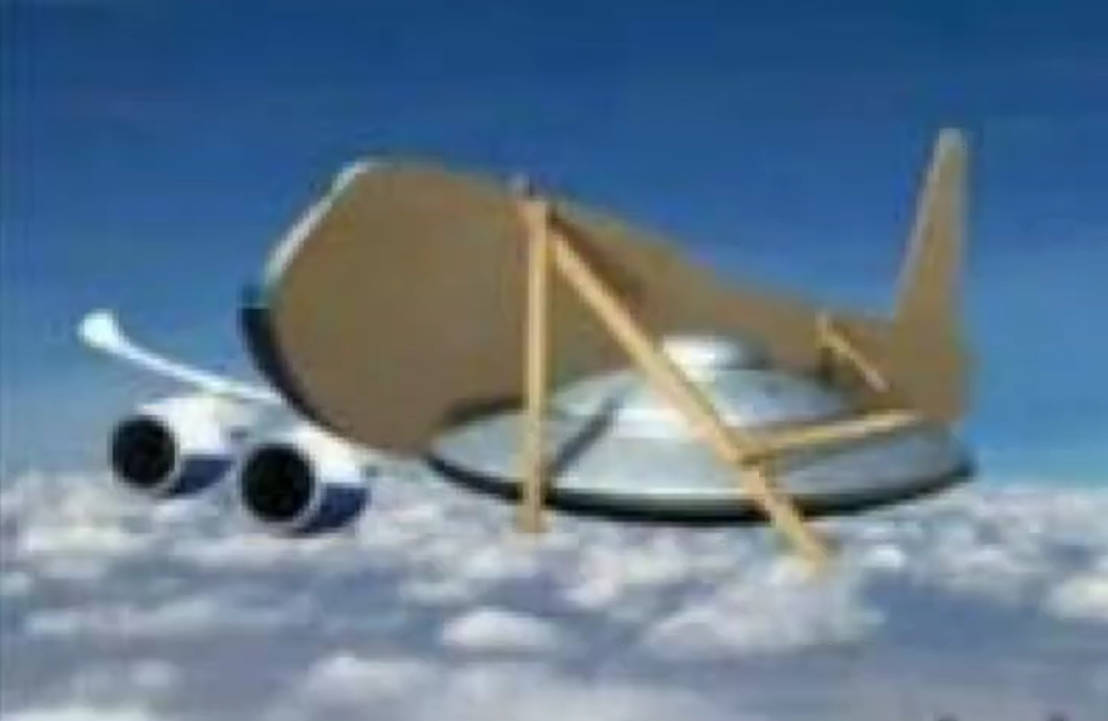 Cardboard 747 attached to UFO by dajunco on DeviantArt