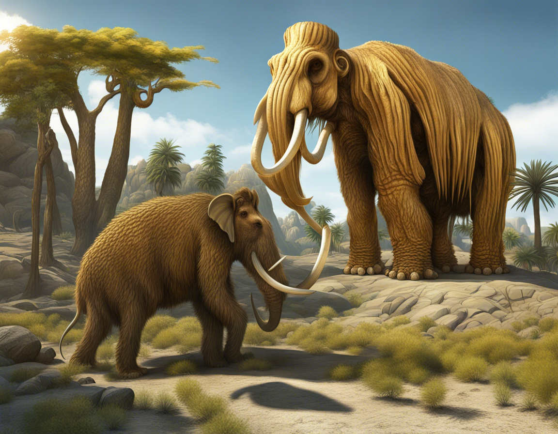 Golden Island Tree Mammoth and Palmetrodon