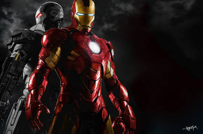 Iron Man and War Machine Painting