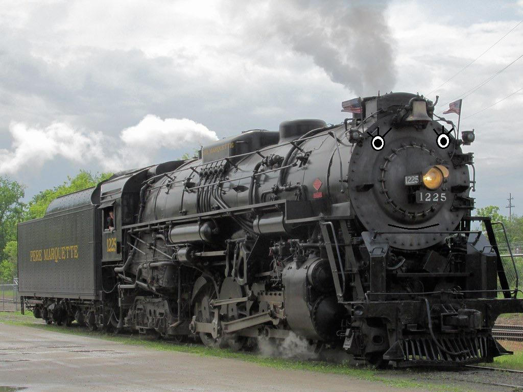 1225 Pere Marquette #1225 with a face (400th) by TheJaLeonard on DeviantArt