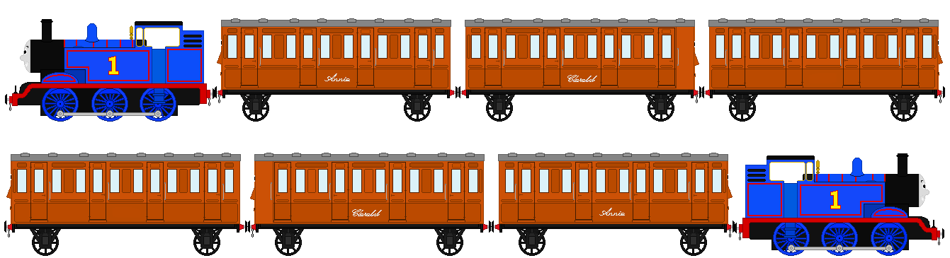 Thomas with Annie Clarabel and special coach by TheJaLeonard on