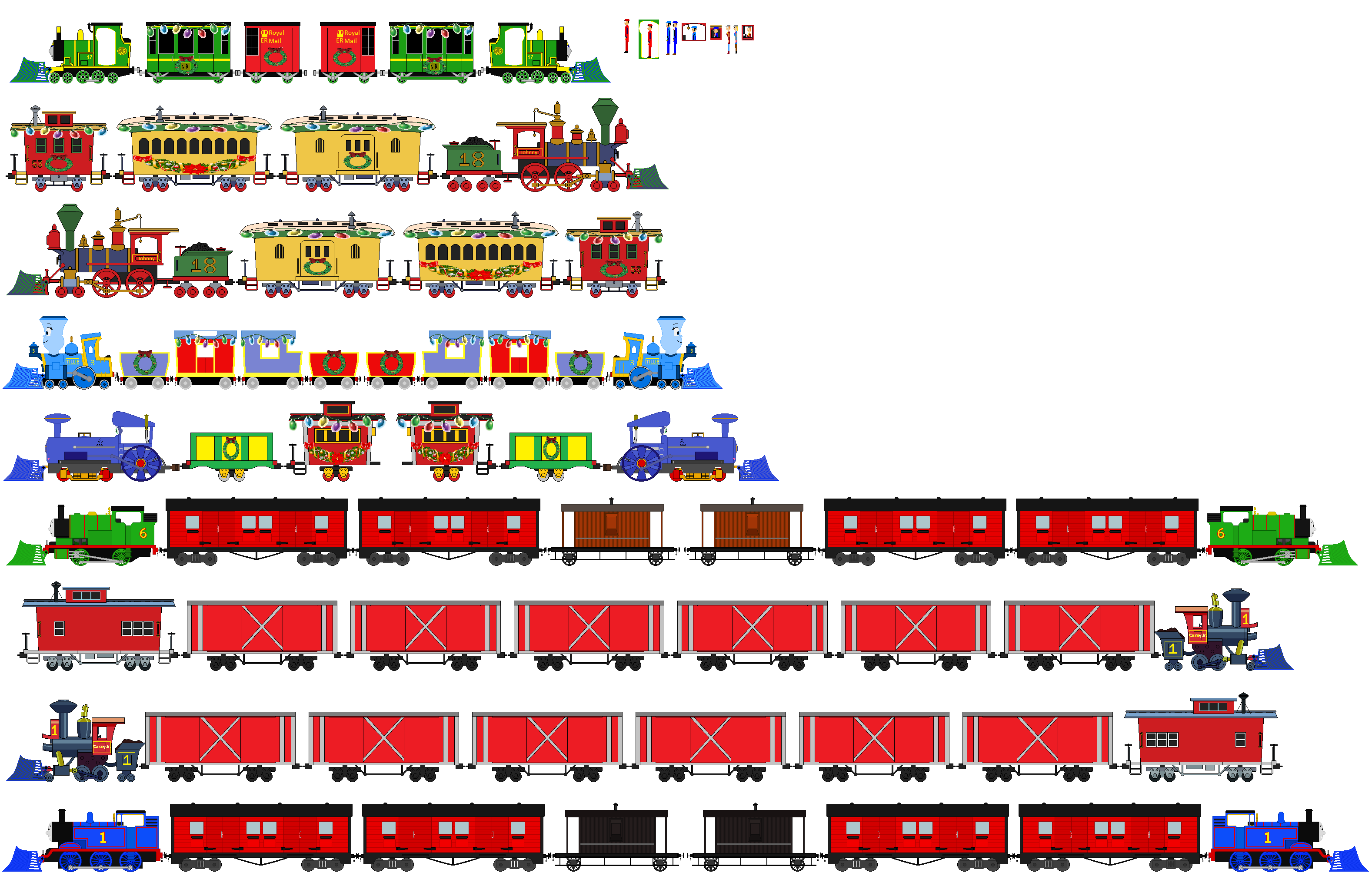 Deviantart Train Engine Crotoonian mail engines (Christmas) sprites by TheJaLeonard on DeviantArt
